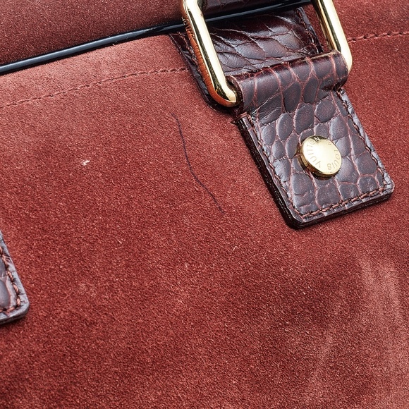 LOUIS VUITTON Brown/Black Suede And Leather Havana Stamped Trunk GM Bag - Picture 6 of 9